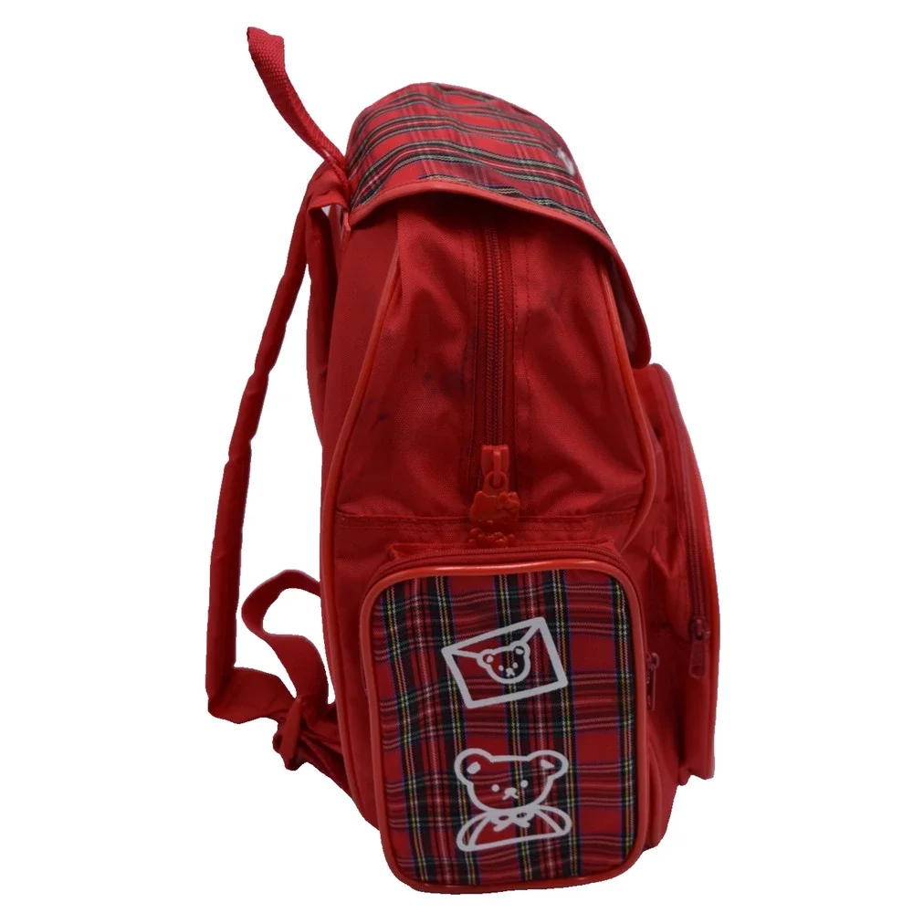 Vtg Sanrio Hello Kitty Backpack Small Red Book Bag - Happy to Have a Friend Like